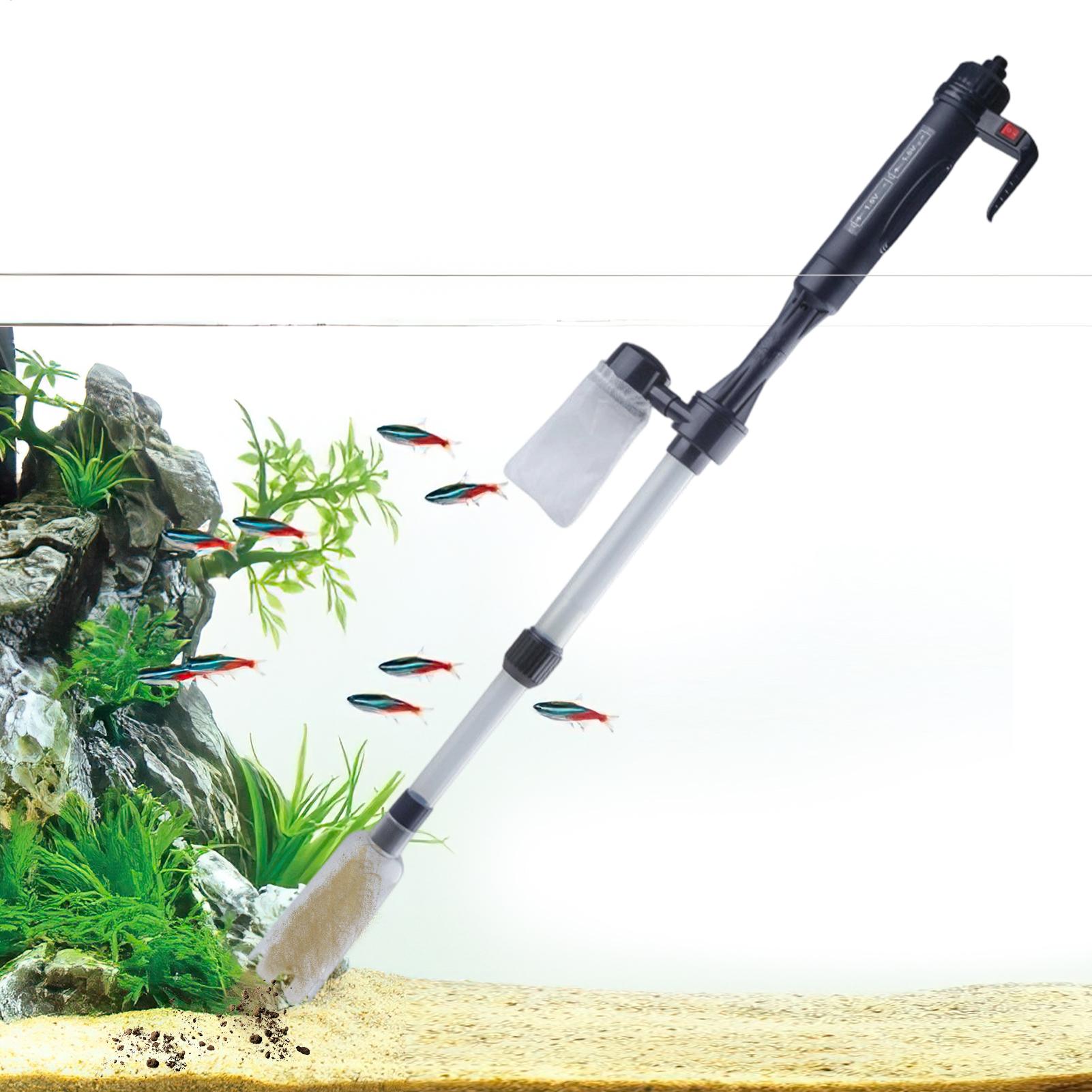 Marine Aquarium Vacuum - Elektrische aquariumgrindreiniger, visbakstofzuiger, waterververser, zandwasser, reinigingsgereedschap