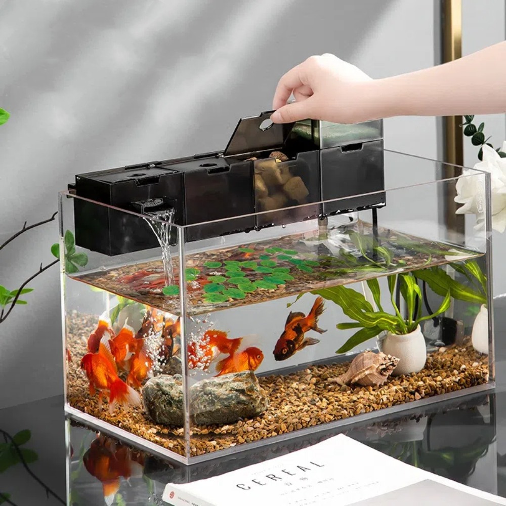 Marine Aquarium Overflow Box - Drie-in-één externe aquariumfilter van plastic, stille