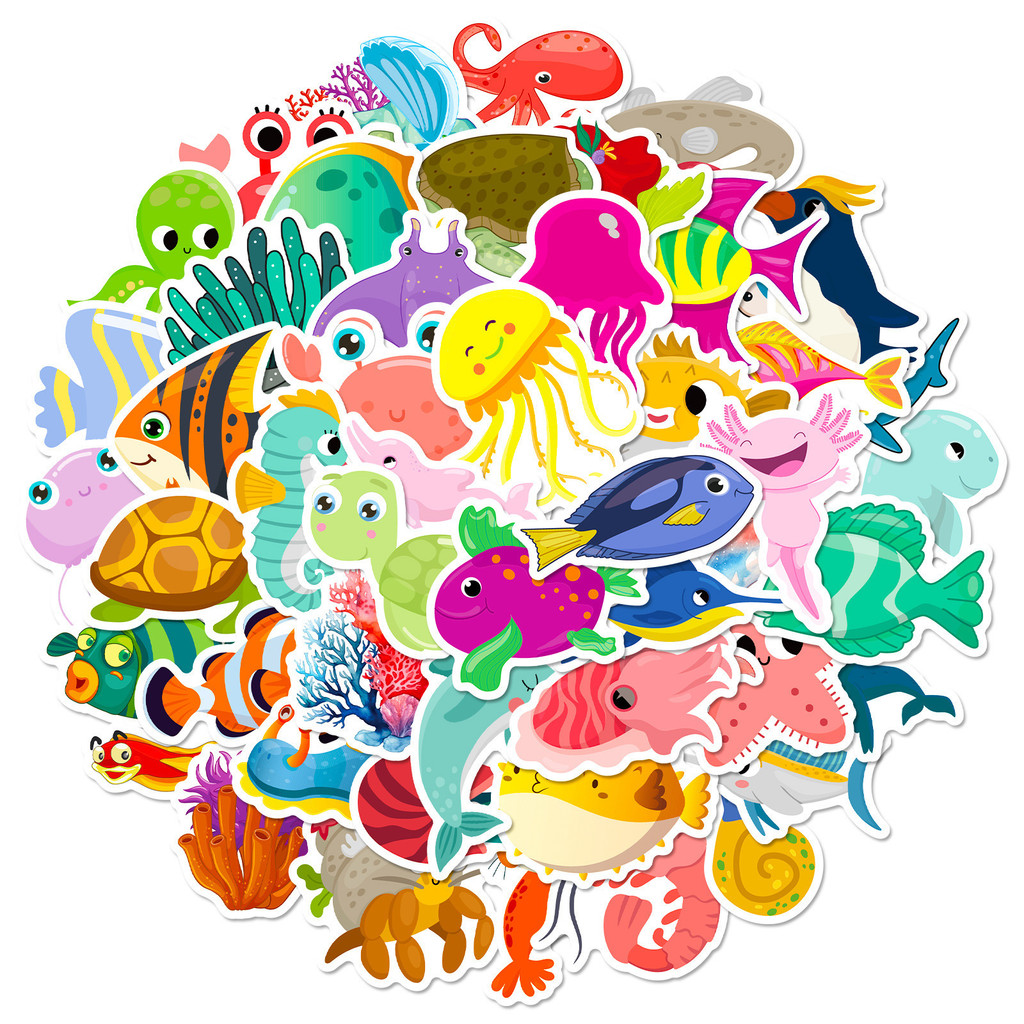50 stuks zeelevenstickers - sc - Marine Aquarium Orp recensie en prijs