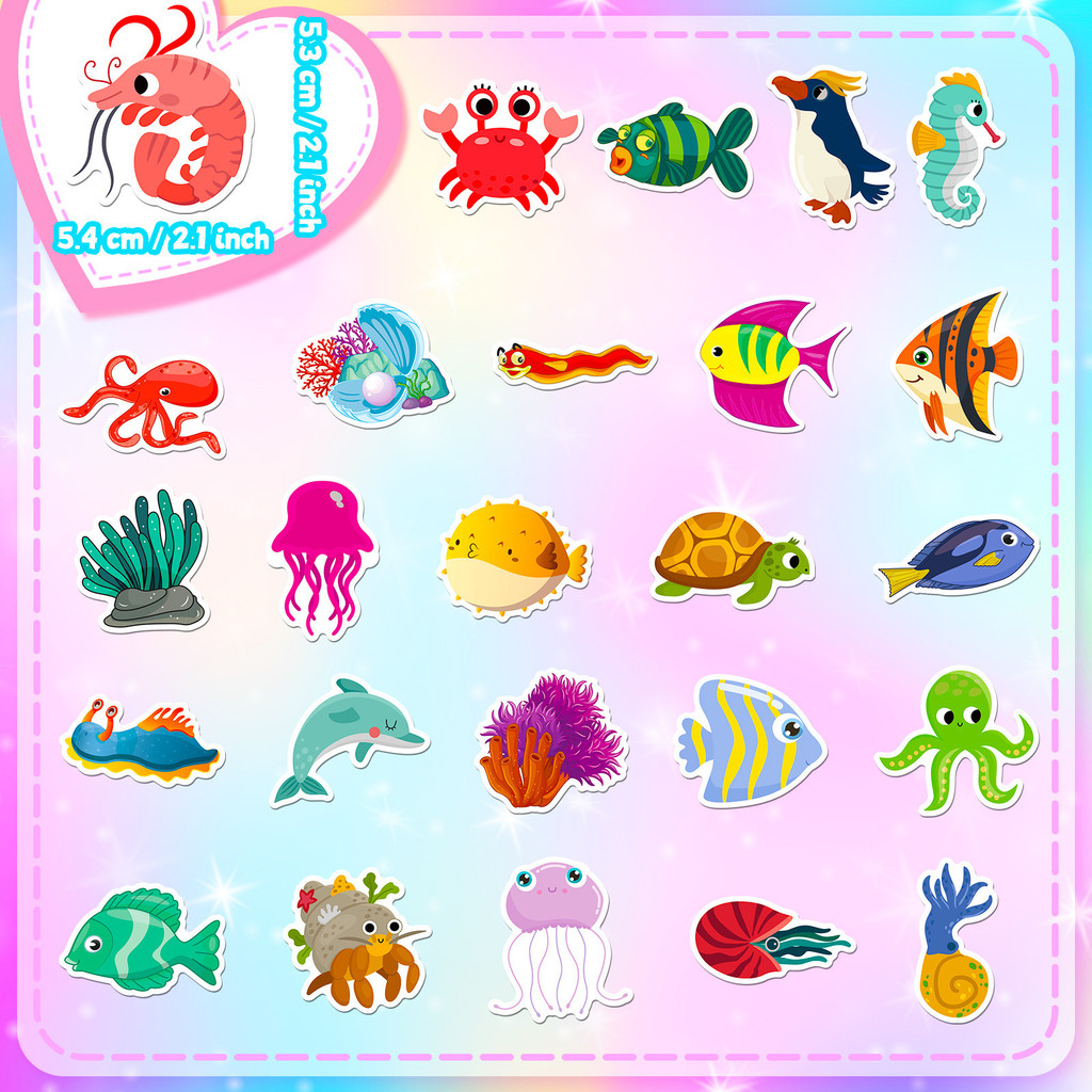 50 stuks zeelevenstickers - sc - Marine Aquarium Orp recensie en prijs
