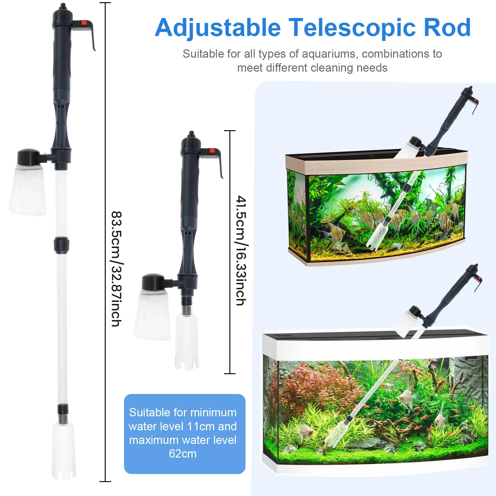 Elektrische aquariumsifon 4-in - Marine Aquarium Vacuum recensie en prijs